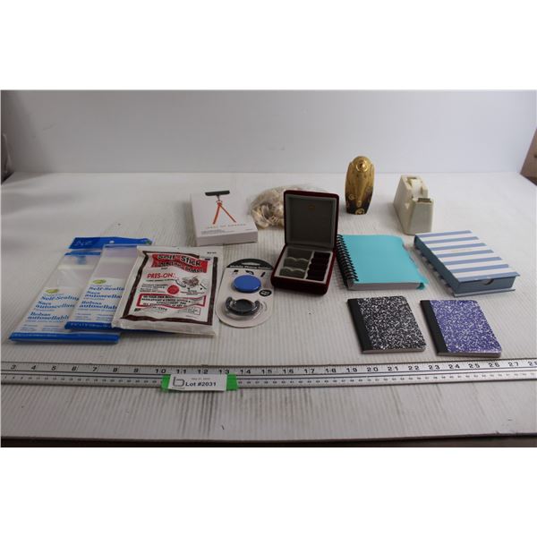 Notepads, Small Jewelry Box, Misc.