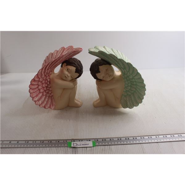 (2) Vintage Ceramic Cherub Decorations