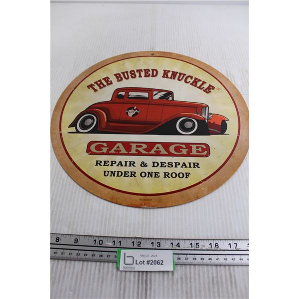Busted Knuckle Garage Sign - 14"