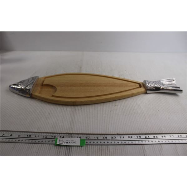 Fish Charcuterie Board - Wood Measures 17 1/2" L