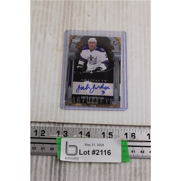 Jack Johnson Autograph Hockey Card
