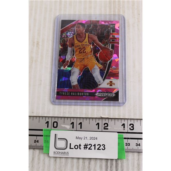 Tyrese Haliburton Prizm Cracked Ice Rookie Basketball Card