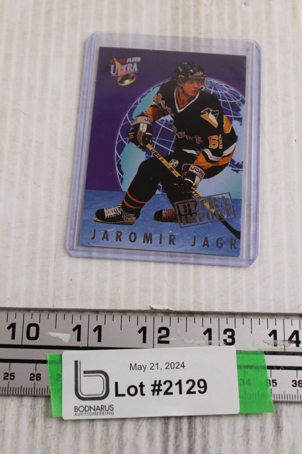 Jaromir Jagr Rare 1990s Insert Hockey Card - Bodnarus Auctioneering Jaromir Jagr Rare 1990s Insert Hockey Card - Bodnarus Auctioneering