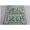 Image 2 : Saskatchewan 1967 License Plate, Pair of Saskatchewan 1968 License Plates