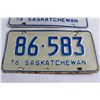Image 2 : (2) Saskatchewan 1976 License Plates
