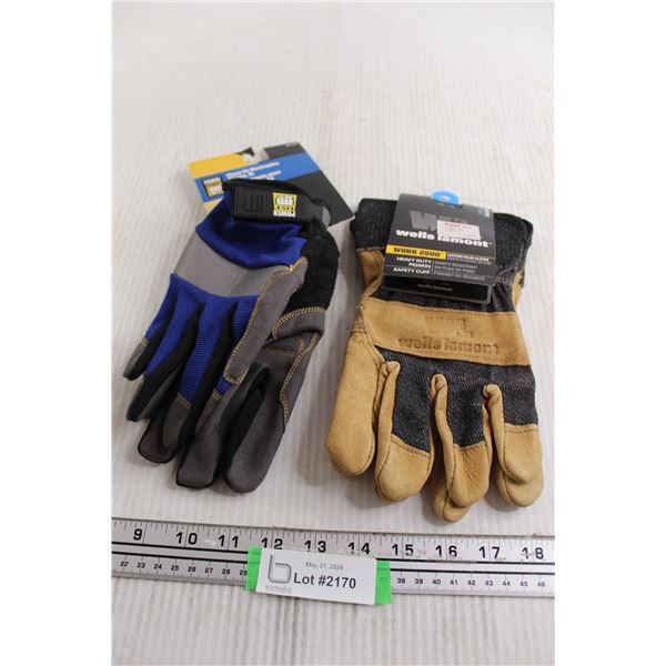 (2) Pairs Work Gloves - M and XL, NWT