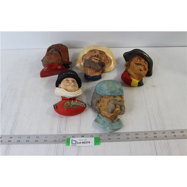 (5) Chalkware Heads