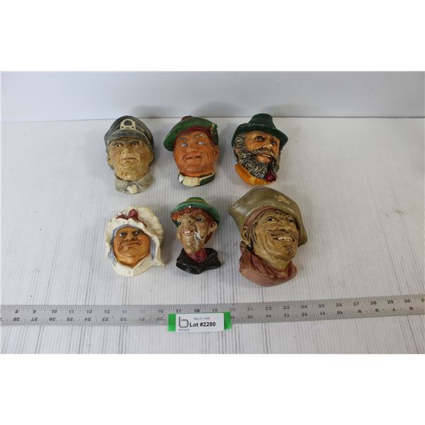(6) Chalkware Heads