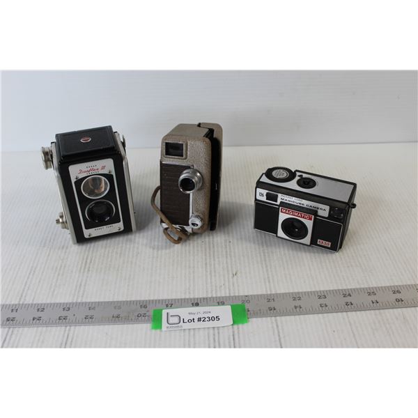 Magimatic Camera, Kodak Duaflex III Camera, Revere 8 Movie Camera