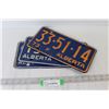 Image 1 : (3) Alberta License Plates - Two are 1972, One is 1973