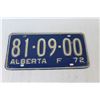 Image 2 : (3) Alberta License Plates - Two are 1972, One is 1973