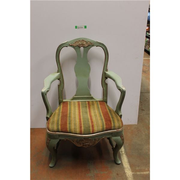 * Green Decorative Chair With Arms - 3' High