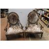 Image 1 : * (2 Times Bid Price) (2) Decorative Cowhide Chairs With Arms - Some Wear