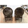 Image 6 : * (2 Times Bid Price) (2) Decorative Cowhide Chairs With Arms - Some Wear