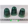 Image 1 : (3) Green Glass Insulators