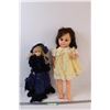 Image 1 : Porcelain Doll in Blue Dress on Stand (18" Tall) Doll in Yellow Dress (Broken Toes - 24" Tall)