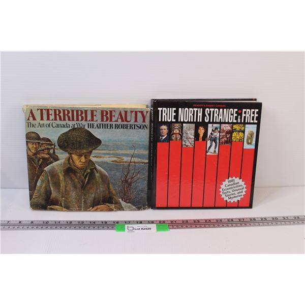 (2) Books: A Terrible Beauty (Canada at war artwork), Ture North Strange & Free