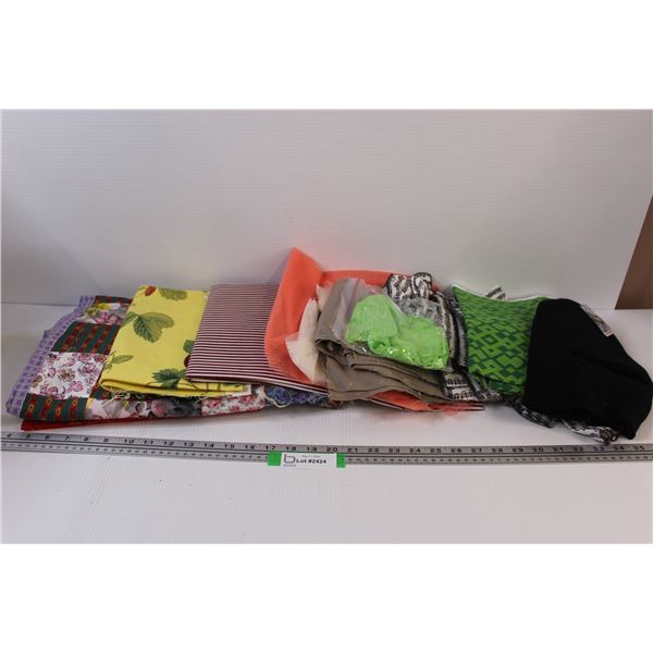 Lot of: Various Material Sizes & Textures (Mesh, Cotton, Sparkle) & Toque