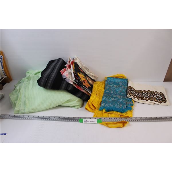 Lot of: Various Material Sizes & Textures (Western, Asian, Floral, Stripes)
