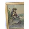 Image 2 : Boy Playing Bagpipes w/Dog in Wooden Frame - 16"x12", Castle in Cross-stitch Framed - 15"x13"