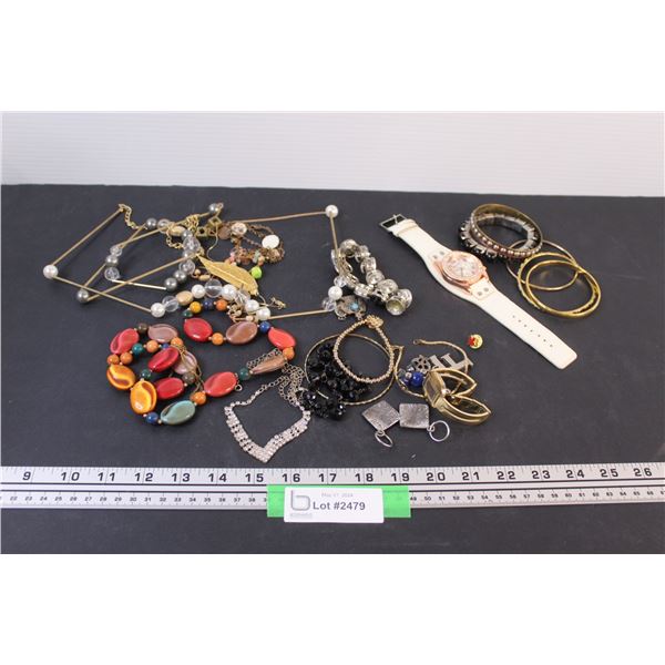 (10+) Necklaces, Watch, Bracelets - Various Sizes & Styles