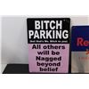 Image 2 : (2) Metal Signs: Parking Sign - 12"x 8", Redbull 10"x10"