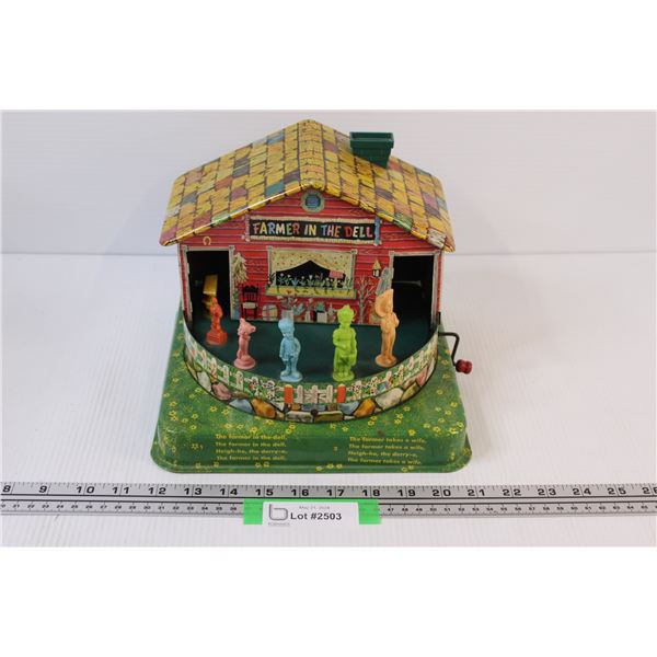 Vintage Farmer in The Dell Tin Toy by Mattel (Needs work)
