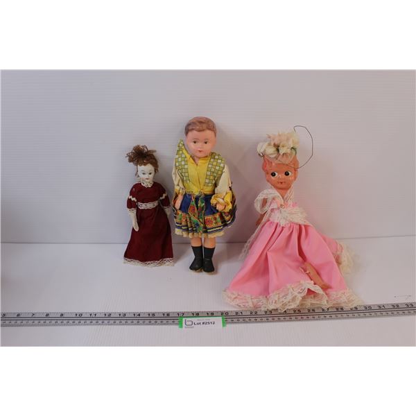 (3) Vintage Dolls - Various Sizes