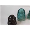Image 2 : (3) Blue Glass Insulators (2) Brown Glass Insulators