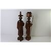 Image 4 : (2) Asian Themed Carved Wooden Statues