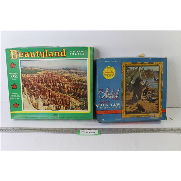 (2) Vintage Puzzles (750 & 460 Pieces - unknown completion)