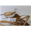 Image 4 : Vintage Shoe Forms/Stretchers of Assortment of Vintage Wooden Hangers
