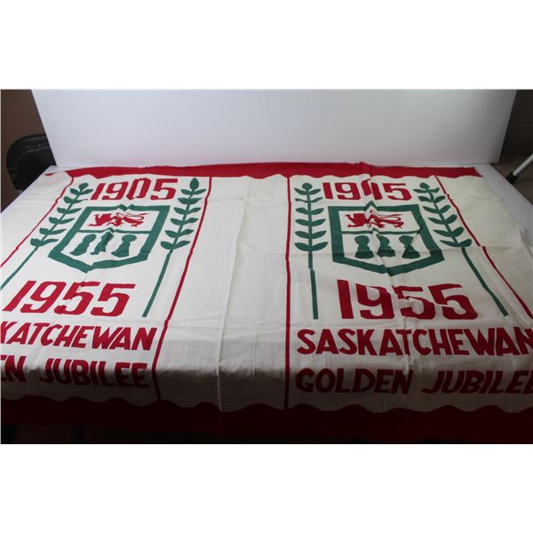 Vintage 1955 Golden Jubilee Cloth Bag - (opened up)