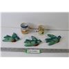 Image 1 : Vintage Egg Cups, Duck & Chick - (3) Chalk Ware Birds