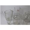 Image 2 : (2) Small Crystal Ashtrays - Glass Pitchers - Glass Vases - Glasses - Crystal Bell