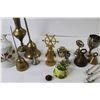 Image 3 : Plastic Container - Assortment of Bells - Small Vases - (4) Vintage Safety Pins - Small Metal Goblet