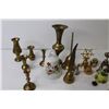 Image 5 : Plastic Container - Assortment of Bells - Small Vases - (4) Vintage Safety Pins - Small Metal Goblet