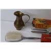 Image 2 : Vintage Lime Squeeze - All Purpose Baster - Vintage Brush - Brass Vase Pitcher - Childs Western Belt