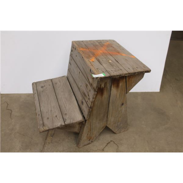 *Vintage Wooden Stepping Stool - 21" x 29" x 27" H