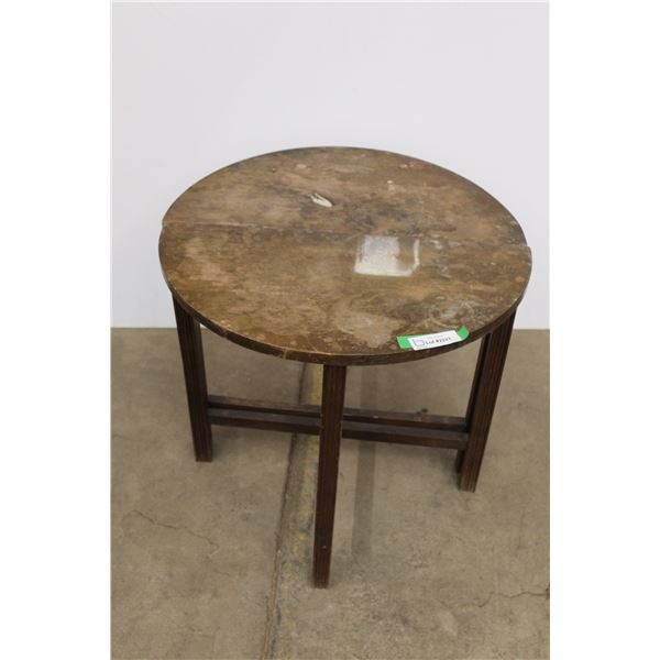 *(2) Vintage Half Moon Tables - Some wear, 22" diameter