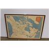 Image 1 : *1970 Framed HBC Canadian Map - 30" x 40"