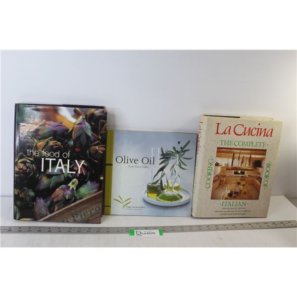 (3) Cookbooks: Olive Oil, Italy, Italian