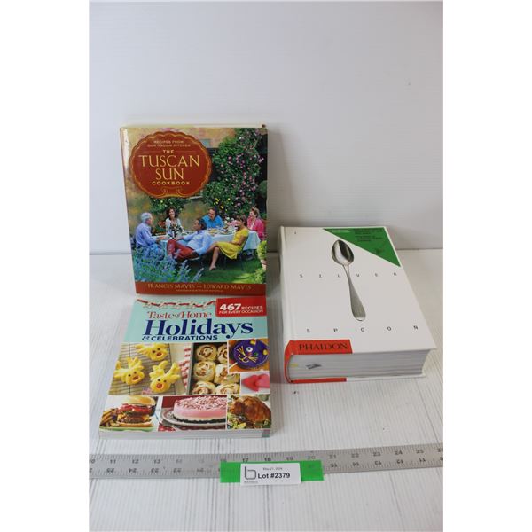 (3) Cookbooks: Silver Spoon, Tuscan Sun, Holidays