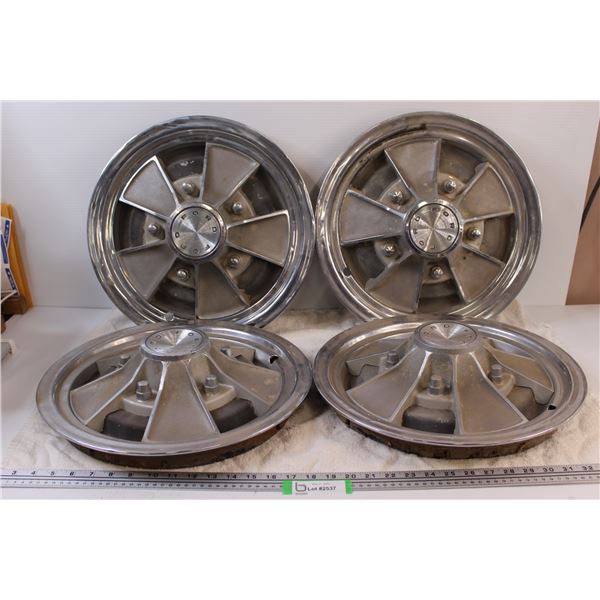 Vintage Ford Hub Caps - 16" Outer Diameter (14" Inner Diameter) - As Is