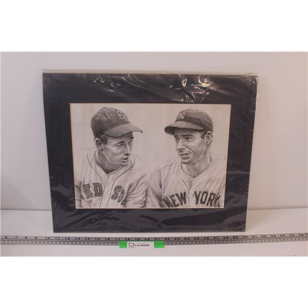 Baseball Print- Red Sox & New York - 20"x 16"