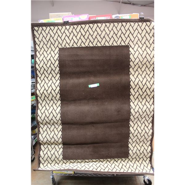 Brown Geometric Area Rug - 51.5"x 67"