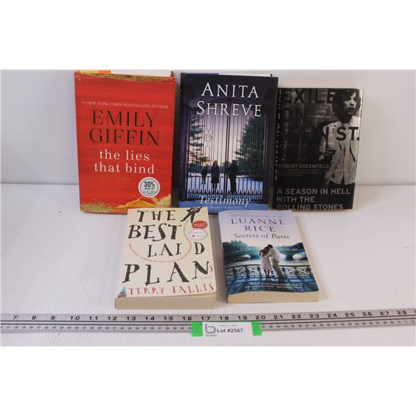 (5) Books: Season in Hell w/Rolling Stones, Best Laid Plan, Secrets of Paris, Lies that Bind