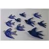 Image 3 : Flock of Wall Hanger Blue Birds - (plastic & clay)