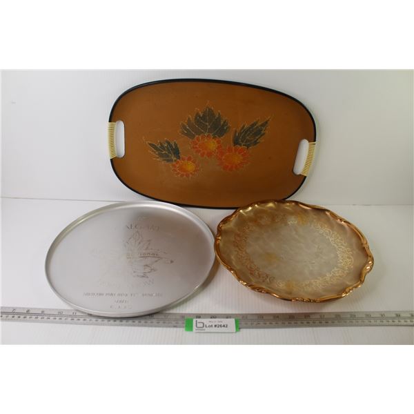 1967 Calgary Horse Show Metal Tray - Anniversary Tray - Resin Tray w/Flowers