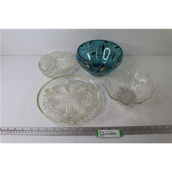Cut Crystal Bowl - Glass Bowls - Footed Plate